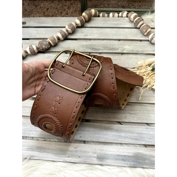 Betsey Johnson Accessories - Betsy Johnson Leather Brown Waist Wide Belt